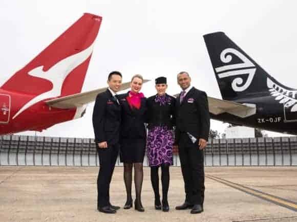 Qantas and Air New Zealand cabin crew