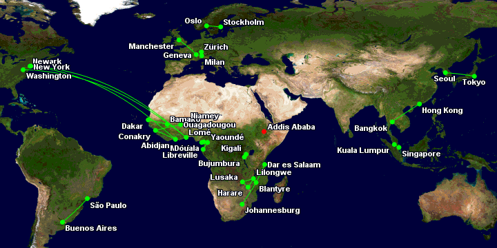 Ethiopian Airlines fifth-freedom routes