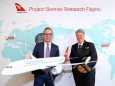 Alan Joyce with Lisa Norman Qantas Project Sunrise