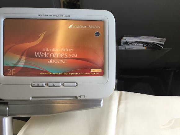 In-flight entertainment on SriLankan Airlines A320