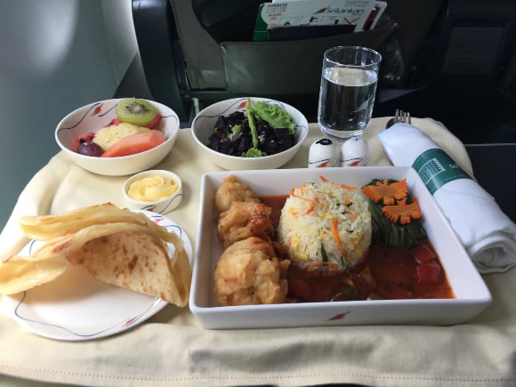 Sri Lankan Airlines hot meal