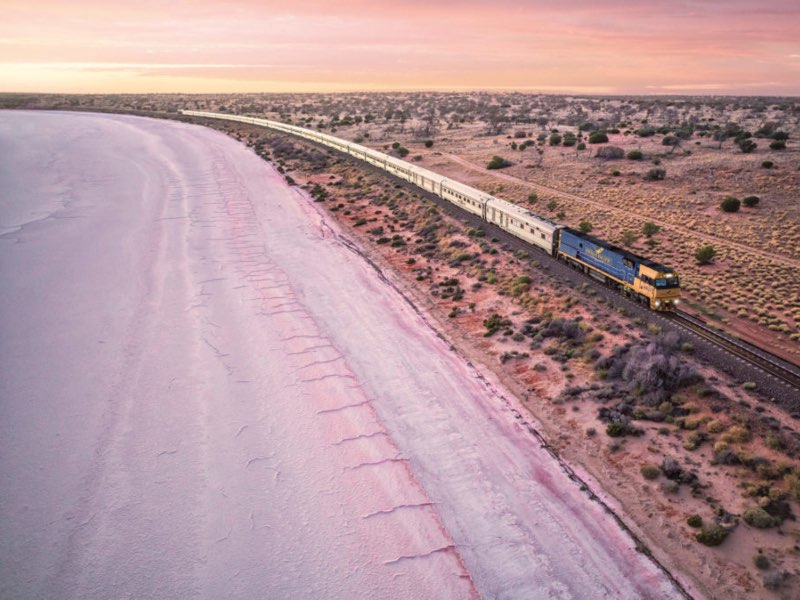 The Indian Pacific on a trip between Perth and Adelaide