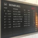 Qantas First Lounge departures board