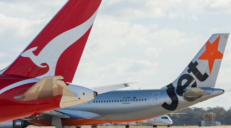 Qantas and Jetstar plane tails