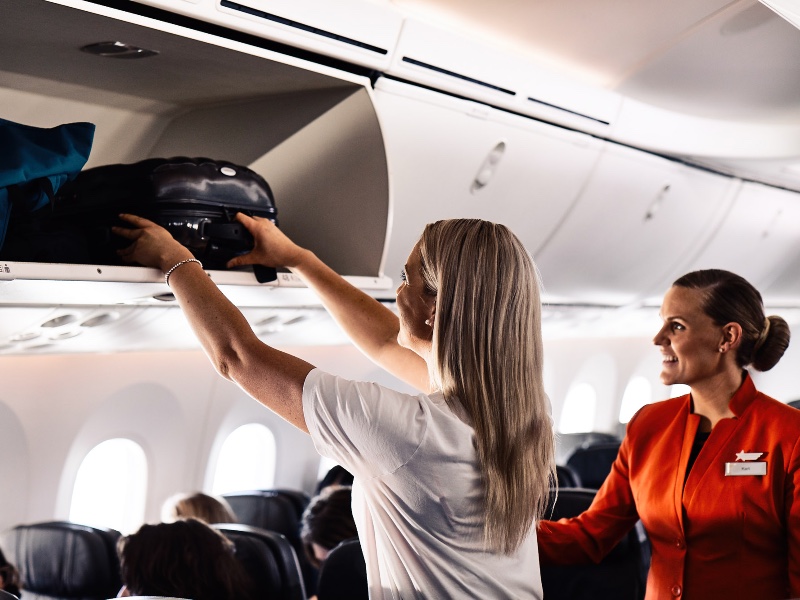 Jetstar 787 economy overhead locker carry-on bag