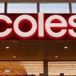 Mackay, Queensland, Australia - June 2020: Coles supermarket signage in a shopping centre