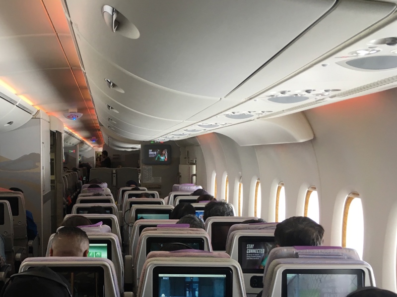 Emirates A380 Economy Class cabin