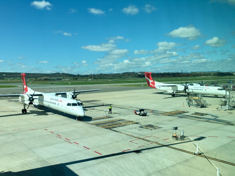 QantasLink Dash 8 Q400s at Canberra Airport