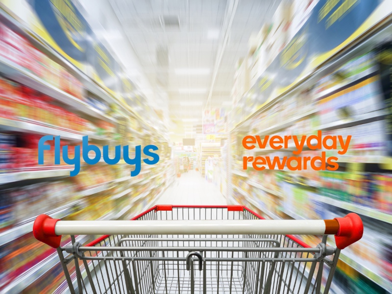 flybuys and everyday rewards supermarket trolley