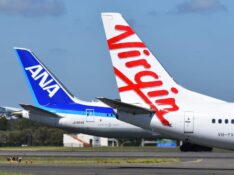 Virgin Australia and All Nippon Airways aircraft at Sydney Airport