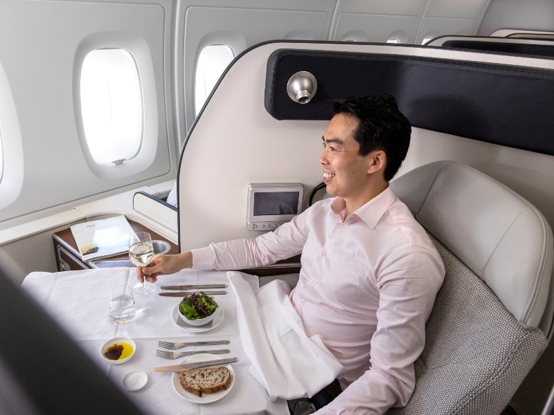 Qantas A380 First Class dining