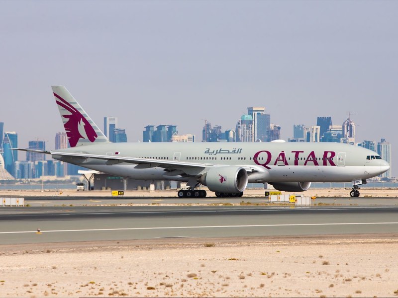 Qatar Airways Boeing 777 at Doha Airport