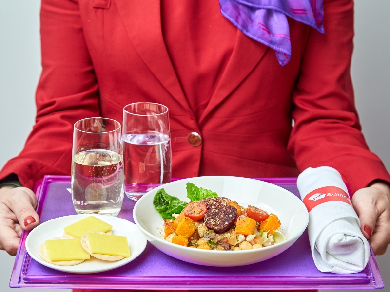 Virgin Australia business class meal