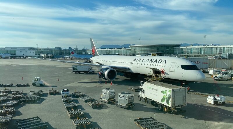 Air Canada Boeing 787 at Vancouver Airport