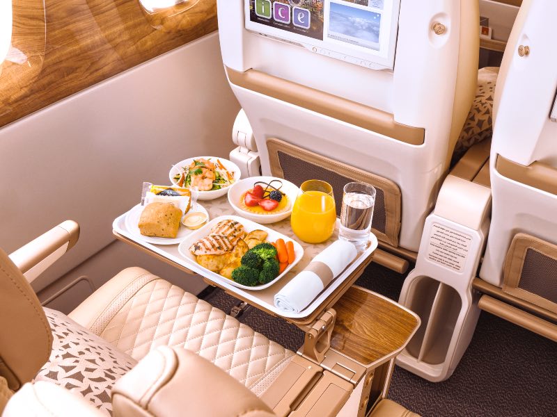 Emirates Premium Economy meal