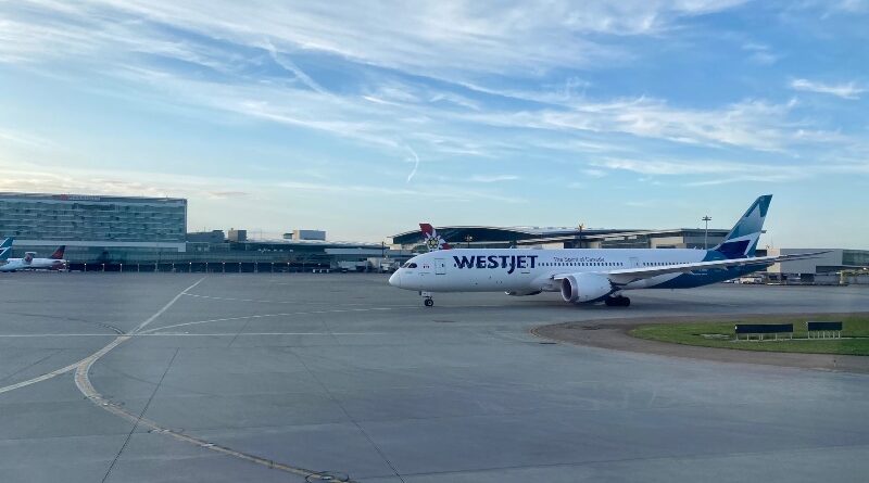 Westjet Boeing 787 at Calgary Airport