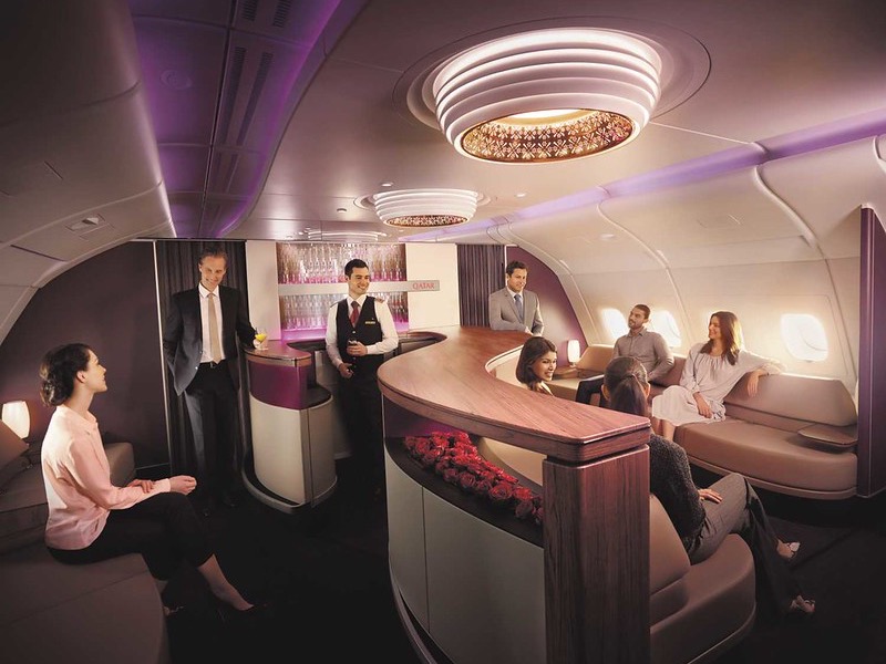 Qatar Airways A380 on-board bar