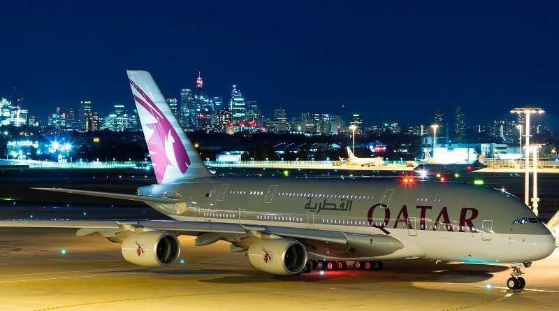 Qatar Airways Airbus A380 at Sydney Airport