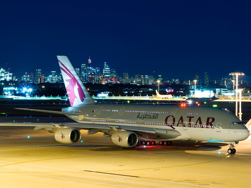 Qatar Airways Airbus A380 at Sydney Airport