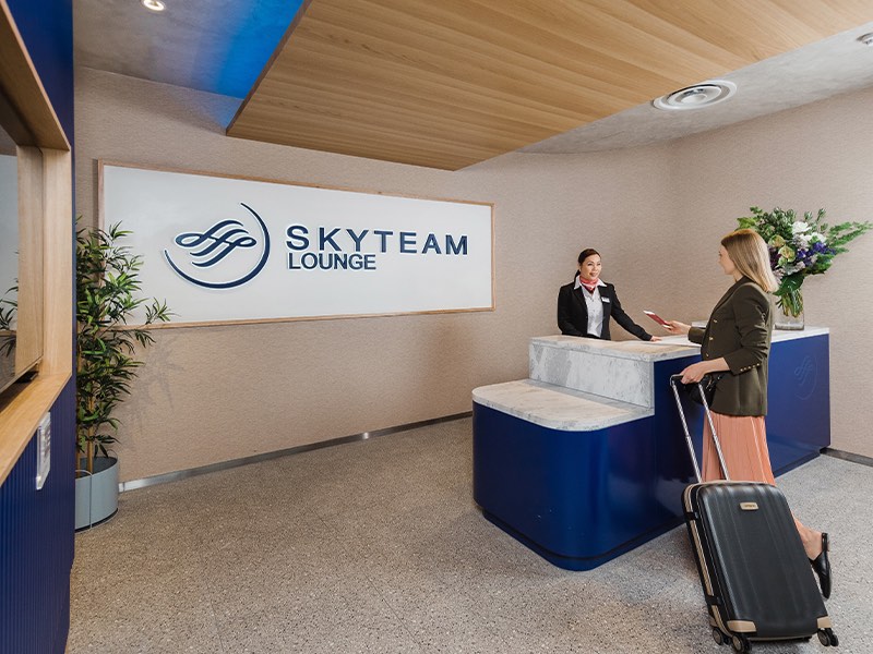 Entrance to the SkyTeam Lounge in Sydney