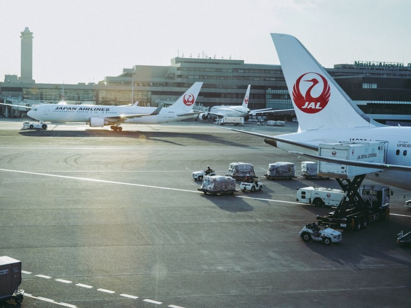 Japan Airlines planes at Narita Airport, Tokyo