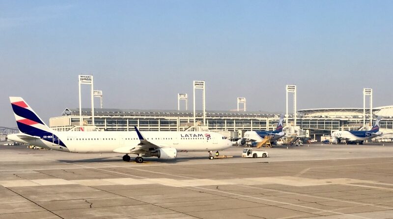 LATAM Airlines planes at Santiago Airport