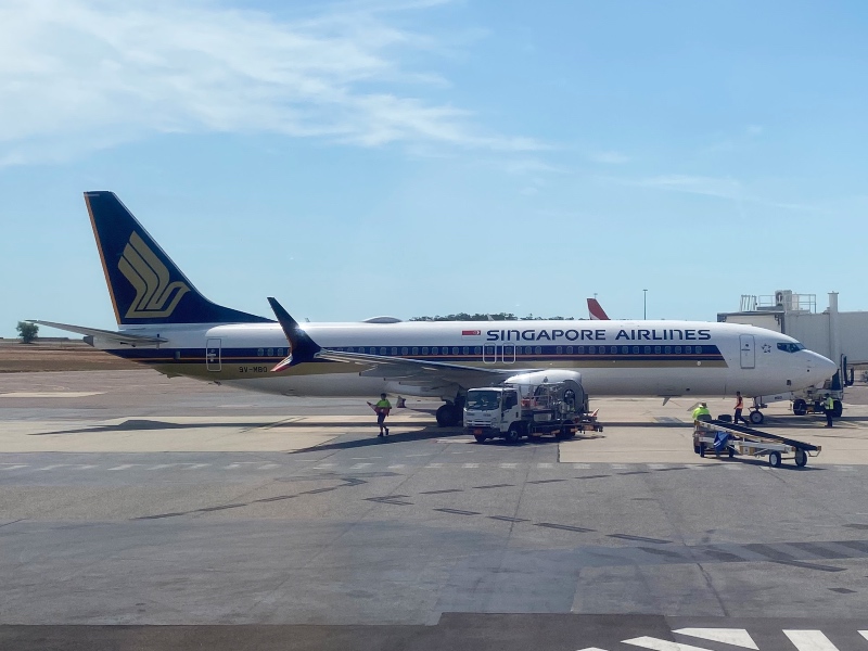 Singapore Airlines Boeing 737-8 MAX at Darwin Airport