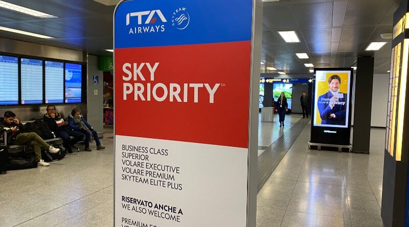 ITA Airways Sky Priority signage