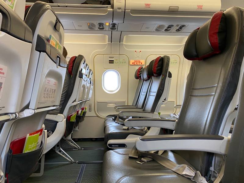 Exit row "Economy Extra" seating on TAP Air Portugal Airbus A320