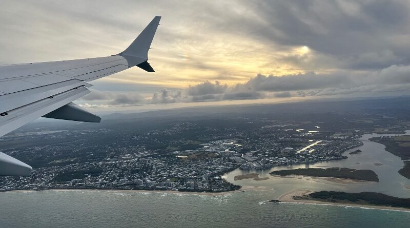 View of Maroochydore after takeoff