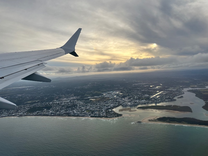 View of Maroochydore after takeoff
