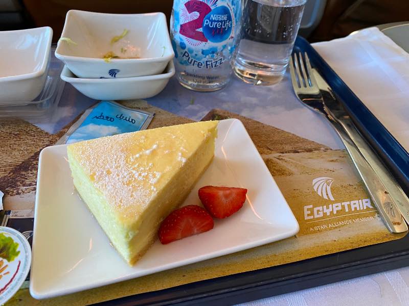 EgyptAir business class dessert
