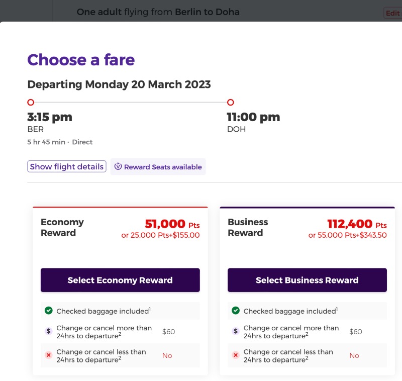 Virgin Australia website screenshot