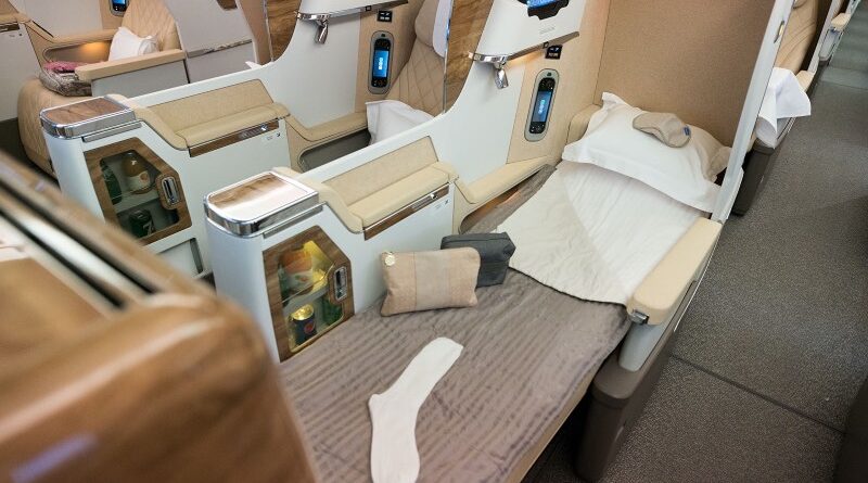 Emirates offers lie-flat beds on some, but not all, of its aircraft