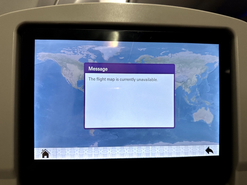 The moving map on the Batik Air Indonesia IFE system wasn't working