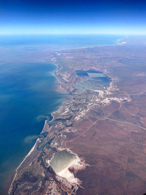 The view approaching the west Australian coastline near Port Hedland on EK404
