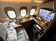 Emirates First Class suite 1A on the Boeing 777-300ER