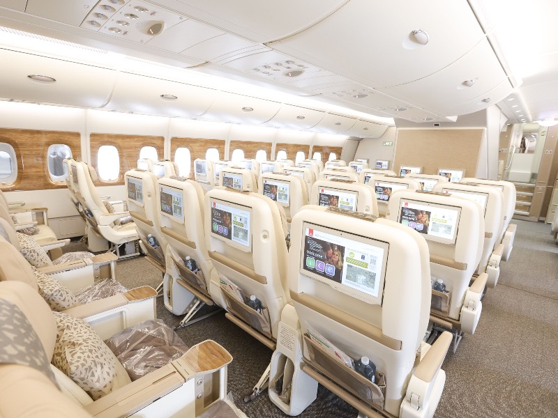 On the A380, Emirates has put Premium Economy at the front of the lower deck