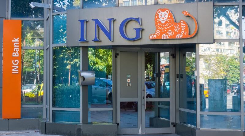 September 18, 2017 Bucharest/Romania - ING Bank branch entrance