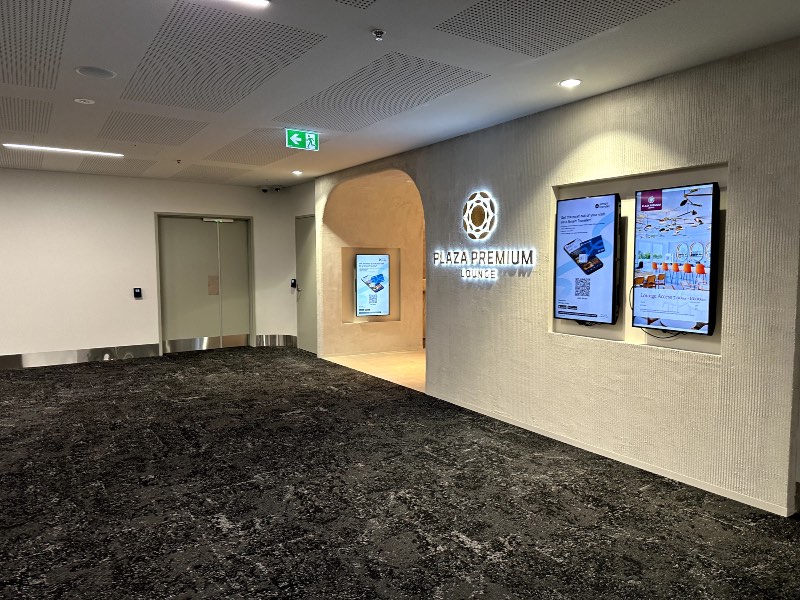 Entrance to the Plaza Premium Lounge at Adelaide Airport