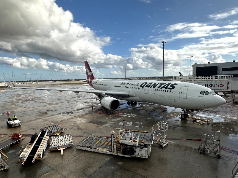 Qantas Airbus A330-200 at the gate