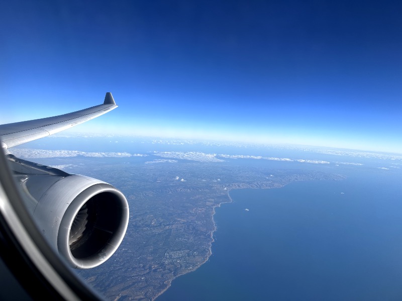 Flying over the south Australian coastline on QF39