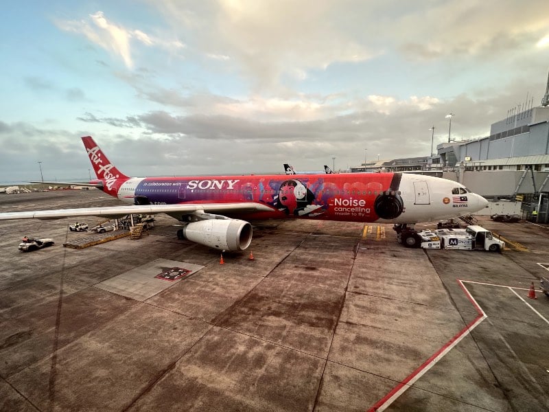 AirAsia X Airbus A330 at Auckland Airport.