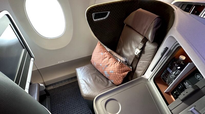 Singapore Airlines Business Class on the Airbus A350 regional configuration