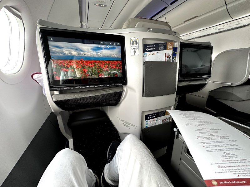 Air Astana A321LR Business Class legroom