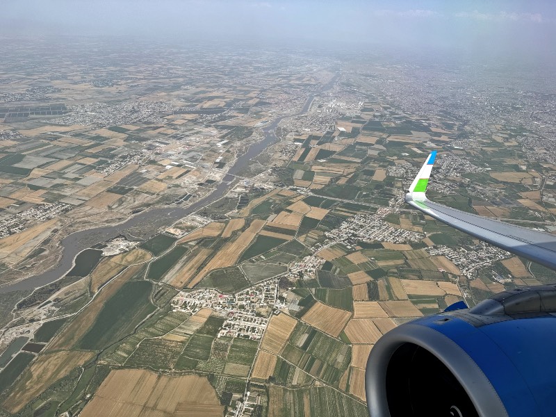 View after takeoff from Samarkand on Uzbekistan Airways