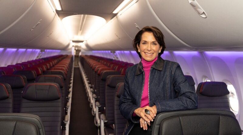 Virgin Australia CEO Jayne Hrdlicka in the Boeing 737-8.