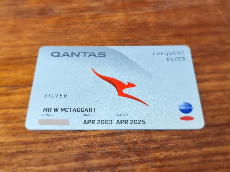 Qantas Frequent Flyer Silver membership card
