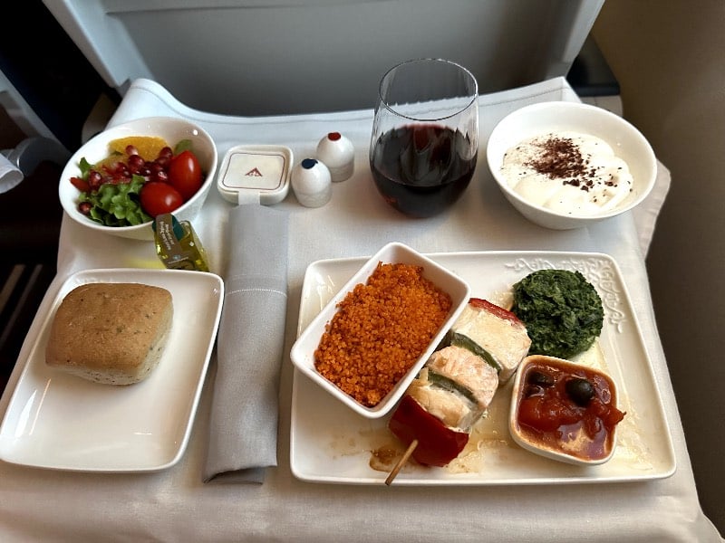 Premium Economy meal on Air Astana