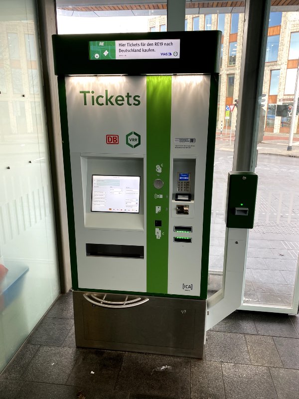 Deutsche Bahn ticket machine selling train tickets for travel to Germany